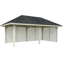 Carport en bois avec carton bitumé