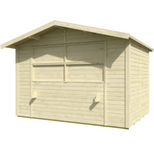 Abri de jardin en bois avec toit à deux pentes