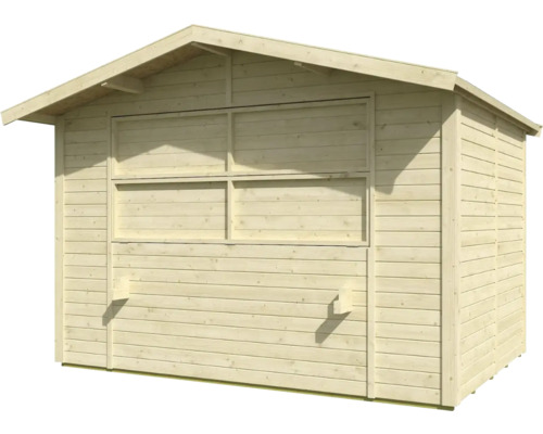 Abri de jardin en bois avec toit à deux pentes