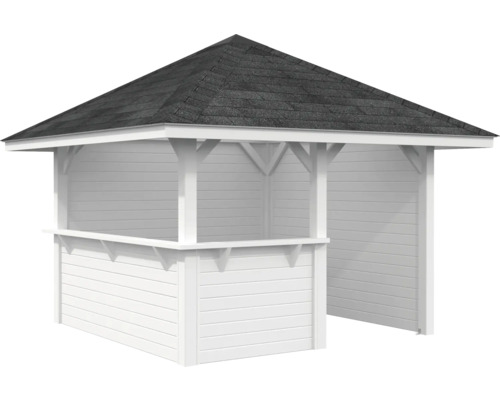 Pavillon blanc avec toit noir