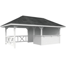 Pavillon avec toit et bar en bois