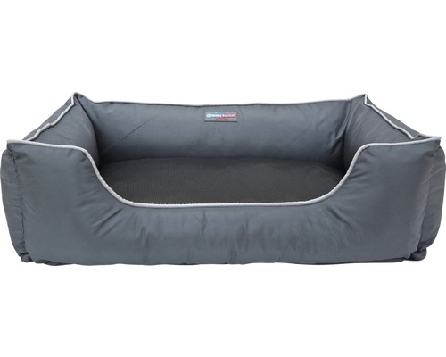 Graues Hundebett mit erhöhten Seitenwänden