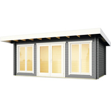 Abri de jardin avec fenêtres et porte double