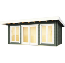 Abri de jardin avec fenêtres et porte double