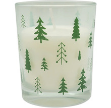 Bougie en verre avec motif sapin