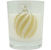 Bougie en verre avec décor de boule de Noël