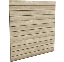 Mur en bois constitué de planches horizontales