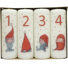 Set de bougies de l''Avent avec chiffres et motifs de Noël