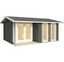 Abri de jardin avec porte double et fenêtres