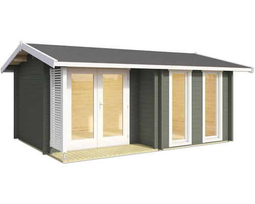 Abri de jardin avec porte double et fenêtres