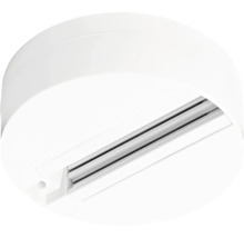 Weiße runde Deckenleuchte mit Schienenstrahler