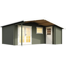 Abri de jardin avec porte double, porte simple et fenêtre