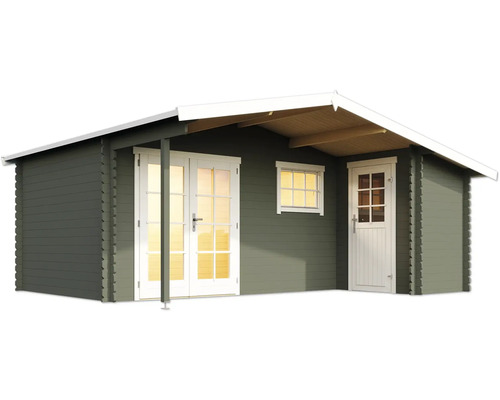 Abri de jardin avec porte double, porte simple et fenêtre