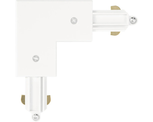 Weisser Eckverbinder für Stromschienen