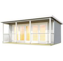 Abri de jardin avec véranda couverte et double porte