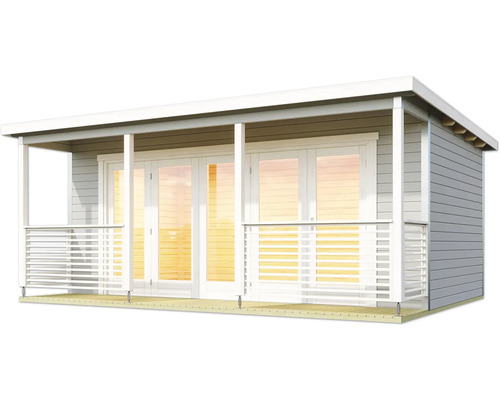 Abri de jardin avec véranda couverte et double porte