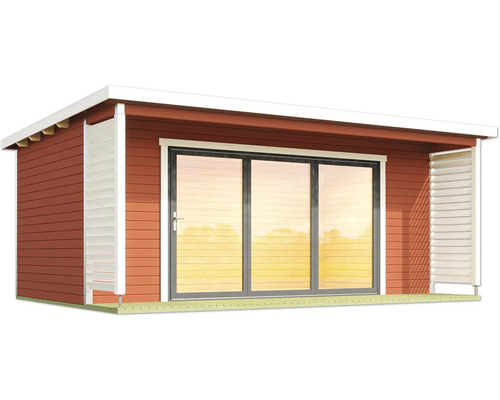 Abri de jardin en bois avec porte coulissante