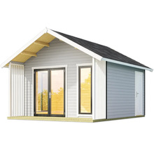 Abri de jardin avec double porte et porte simple