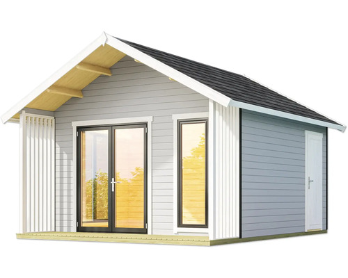 Abri de jardin avec double porte et porte simple