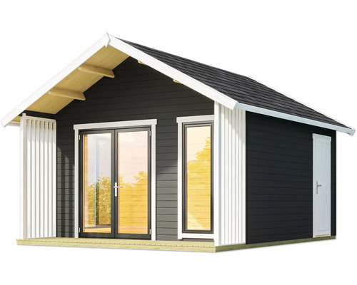 Abri de jardin avec double porte et toit à deux pans