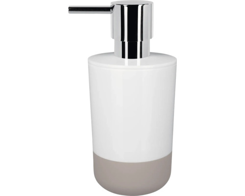 Distributeur de savon en céramique avec tête de distribution chromée