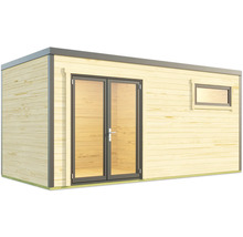 Abri de jardin en bois avec double porte et fenêtre