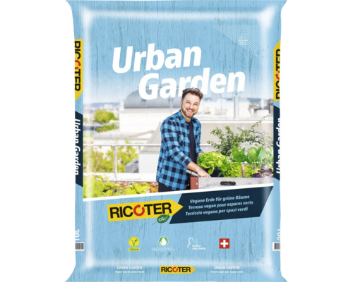 Terreau Urban Garden 30 l végan et CO² clean Terreau Ricoter Urban Garden, terreau végétal pour espaces verts