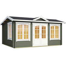 Abri de jardin avec porte double et fenêtres