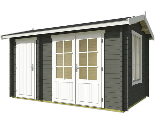 Abri de jardin avec porte double, porte simple et fenêtre