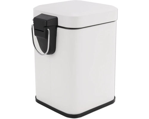Poubelle à pédale blanche de forme rectangulaire