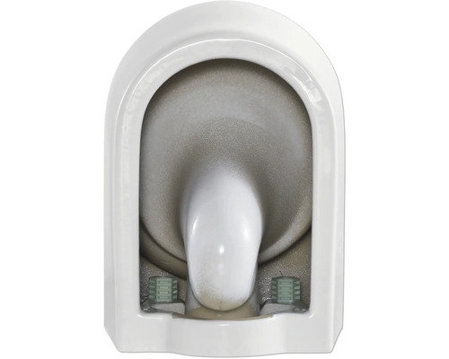 Vue intérieure d''un WC suspendu blanc