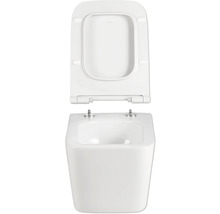 WC suspendu à fond creux avec bride ouverte et siège de WC