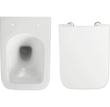 WC à fond creux suspendu avec couvercle de toilette