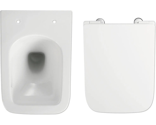 WC à fond creux suspendu avec couvercle de toilette