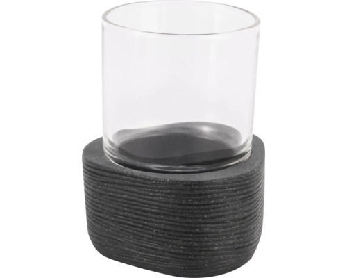 Photophore en verre et pierre