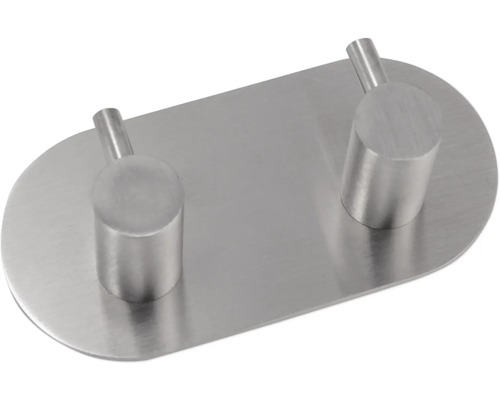 Double patère en métal pour montage mural