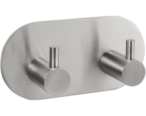 Double crochet à vêtements en métal pour montage mural