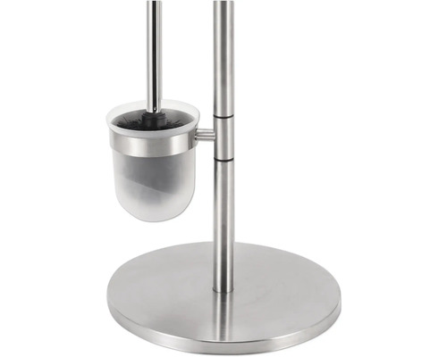 Toilettenbürstengarnitur aus Metall mit rundem Sockel