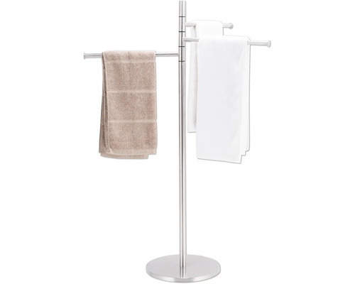 Porte-serviettes autoportant en métal avec deux serviettes