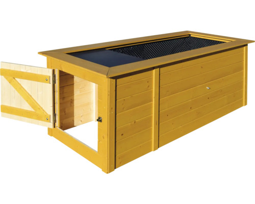 Coffre en bois avec couvercle et porte pour l''extérieur