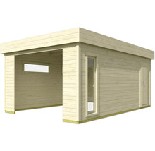 Holzgartenhaus mit Fenster und Tür