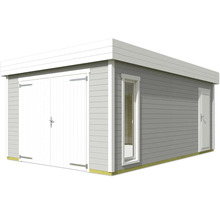 Abri de jardin avec double porte, fenêtre et porte latérale