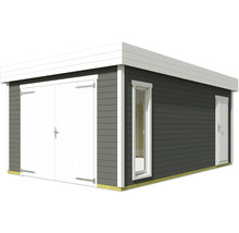 Abri de jardin avec double porte, porte latérale et fenêtre