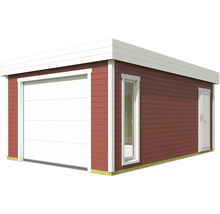 Gartenhaus mit Garagentor, Fenster und Seitentür