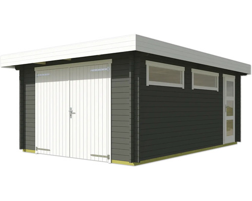 Abri de jardin en bois avec double porte et fenêtres