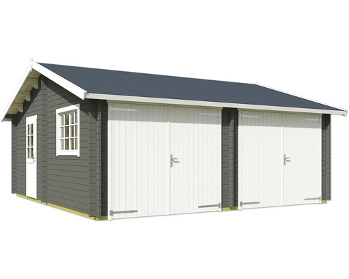 Abri de jardin en bois avec double porte et porte simple