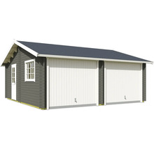 Garage double avec fenêtre et porte