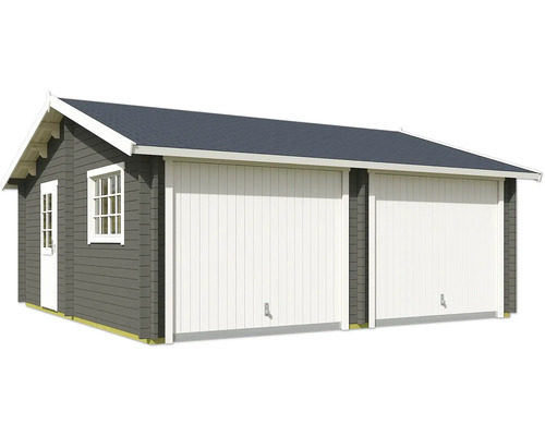 Garage double avec fenêtre et porte