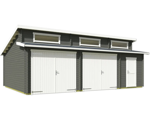 Abri de jardin spacieux avec double porte et porte latérale pour le jardin