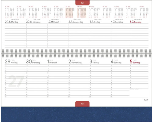 Page de calendrier juillet 2026 avec vue quotidienne